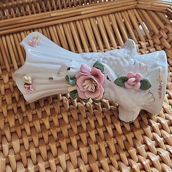 Vintage Sophia Ann Sitco Vase Floral Bird Vase Coquette - Picture 4 of 14